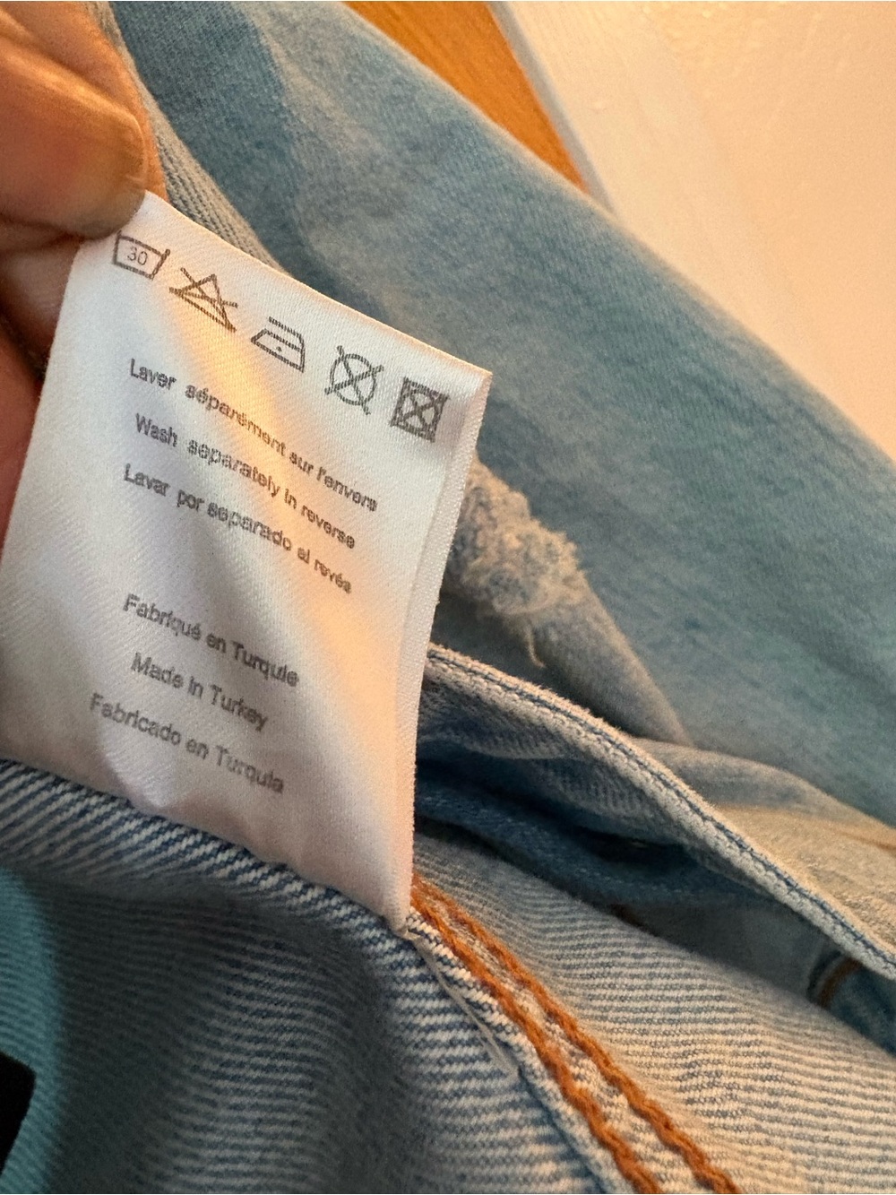 Sandro Light Blue distressed crop Denim Jacket XS - Picture 7 of 8